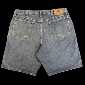 Wrangler Denim Shorts Mens Blue Relaxed Fit Y2K Skater Streetwear Jean Shorts
